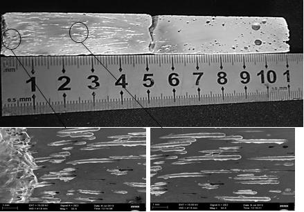 Макроструктуры образца из сплава алюминия с 35% магния.