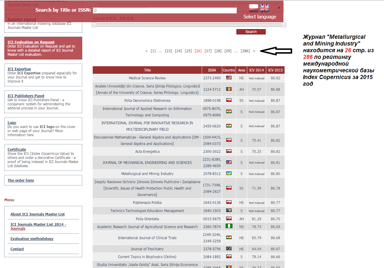 Metallurgical and Mining Industry in INDEX COPERNICUS